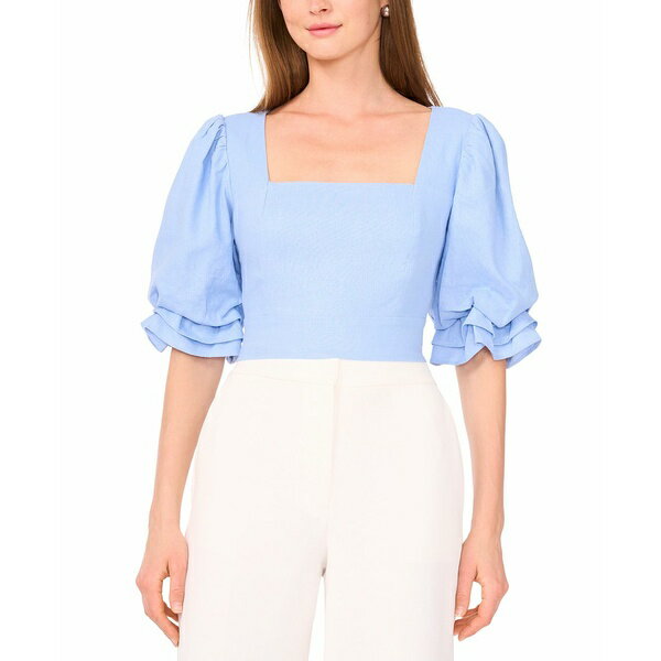 パーカー レディース カットソー トップス Women's The Lona Square-Neck Blouson-Sleeve Blouse Blue Jewel