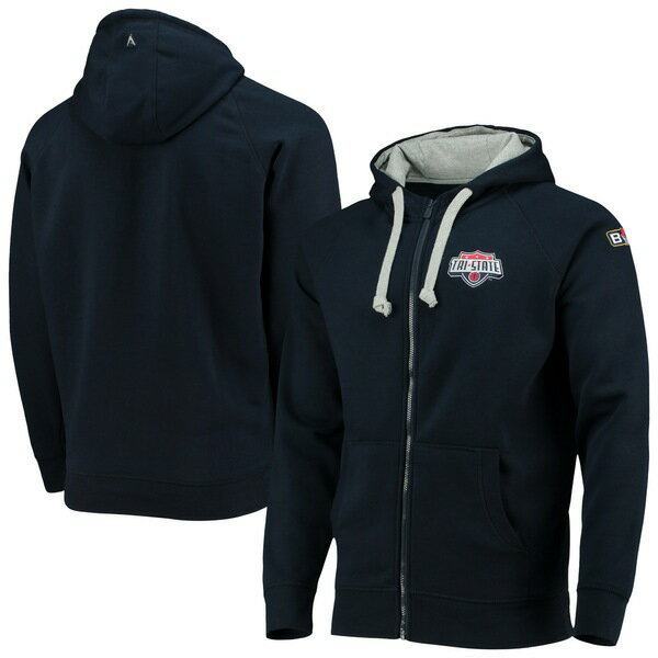 アンティグア メンズ パーカー・スウェットシャツ アウター TriState Antigua Logo Victory FullZip Hoodie Navy