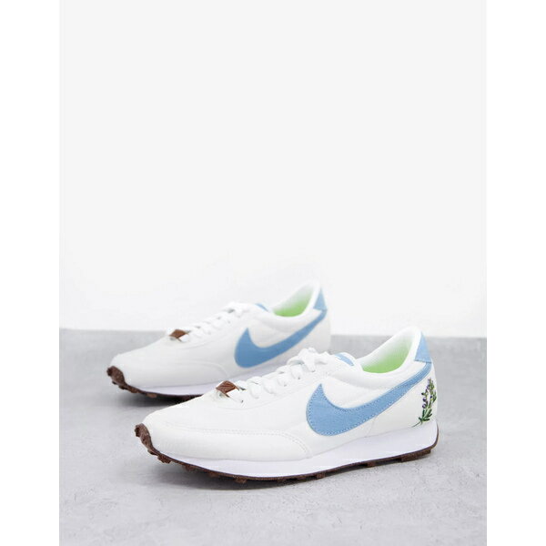 ナイキ レディース スニーカー シューズ Nike Daybreak MOVE TO ZERO sneakers in white and blue with floral embroidery White