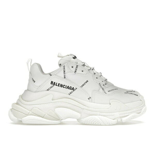 Balenciaga バレンシアガ レディース スニーカー 【Balenciaga Triple S】 サイズ EU_38(24cm) Allover Logo White (Women's)