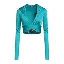 【送料無料】 ヴェルサーチ レディース Tシャツ トップス Tops Green