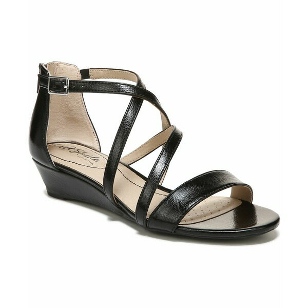 ライフストライド レディース サンダル シューズ Yolanda Strappy Sandals Black Faux Leather