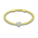 Wj xj[j fB[X uXbgEoOEANbg ANZT[ Cubic Zirconia Heart Bismark Chain Bracelet, Created for Macy's Yellow