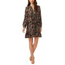 BXJ[g fB[X s[X gbvX Women's Floral-Print Babydoll Dress Rich Black