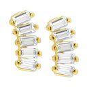 アドニア メンズ ピアス・イヤリング アクセサリー 14k Gold-Plated Baguette Crystal Climber Earrings Gold