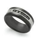 サットン バイ ローナ サットン メンズ リング アクセサリー Men's Two-Tone Cubic Zirconia Ring Silver