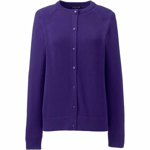 ランズエンド レディース ニット&セーター アウター Women's School Uniform Cotton Modal Cardigan Sweater Deep purple(4)