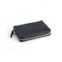 CX Y z ANZT[ Men's Pebbled Leather Zippered Credit Card Wallet Black