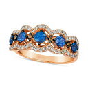 @ fB[X O ANZT[ Blueberry Sapphire (3/4 ct. t.w.) & Diamond (7/8 ct. t.w.) Scalloped Ring in 14k Rose Gold No Color