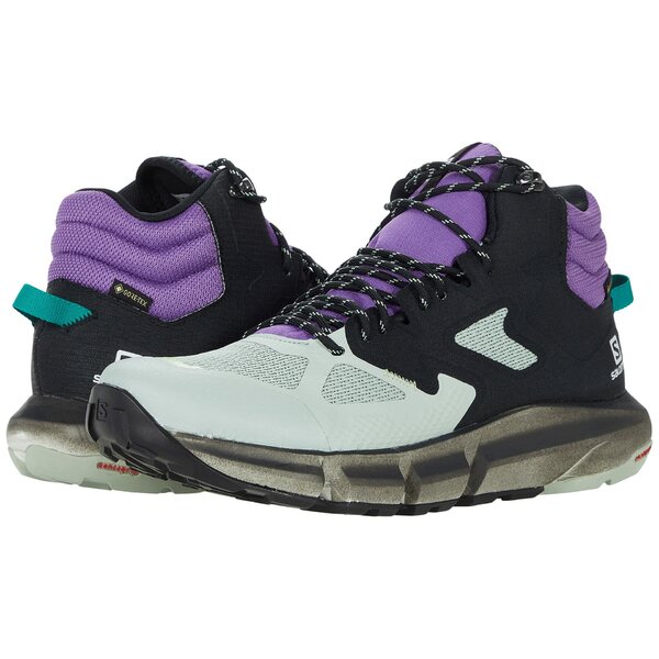 サロモン メンズ ブーツ＆レインブーツ シューズ Predict Hike Mid GTX Black/Aqua Gray/Royal Lilac