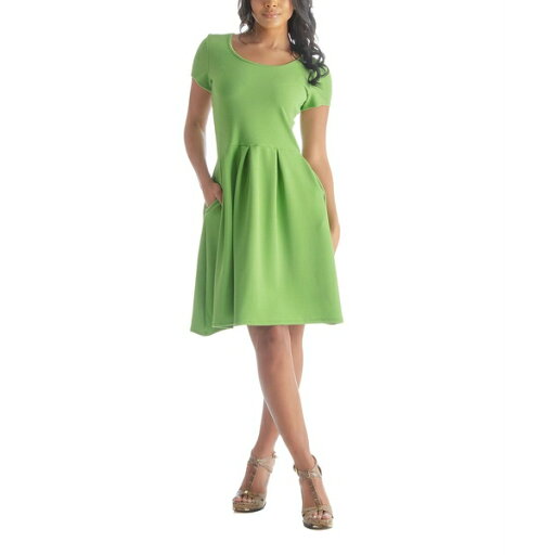 24セブンコンフォート レディース ワンピース トップス Women's Scoop Neck Knee Length with Pocket Dress Kiwi 24セブンコンフォート レディース ワンピース トップス Women's Scoop Neck Knee Length with Pocket Dress Kiwi