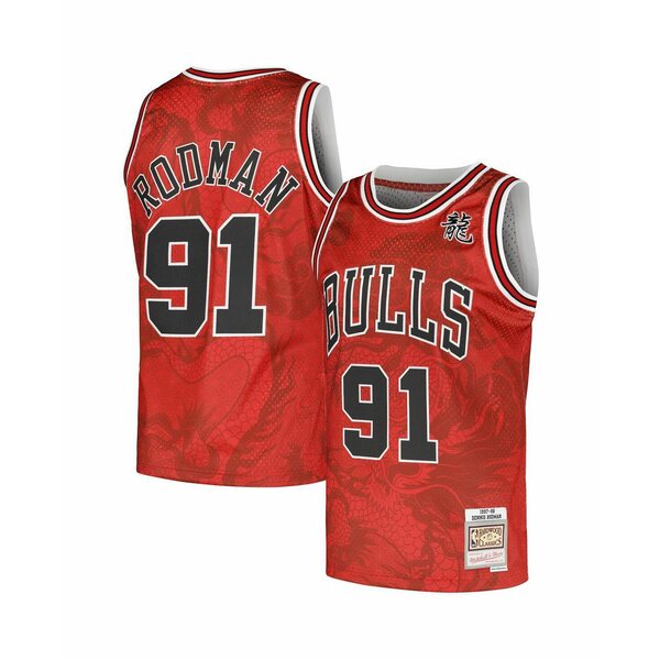 ߥå&ͥ   ȥåץ Men's Dennis Rodman Red Chicago Bulls 1997/98 Ha...