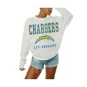 ゲームデイ レディース カットソー トップス Women's White Los Angeles Chargers Sunday Drives Oversized Crewneck Pullover Sweatshirt White(4)