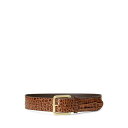 ラルフローレン 【送料無料】 ラルフローレン レディース ベルト アクセサリー CROCODILE-EMBOSSED LEATHER WIDE BELT Brown