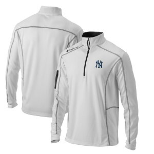 ӥ  ѡåȥ  New York Yankees Columbia OmniWick Shotgun QuarterZip Pullover Top White