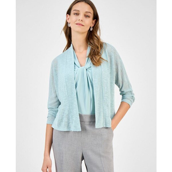 カスパー レディース ニット&セーター アウター Women's Onion Skin Open-Front Jacket Sea Glass