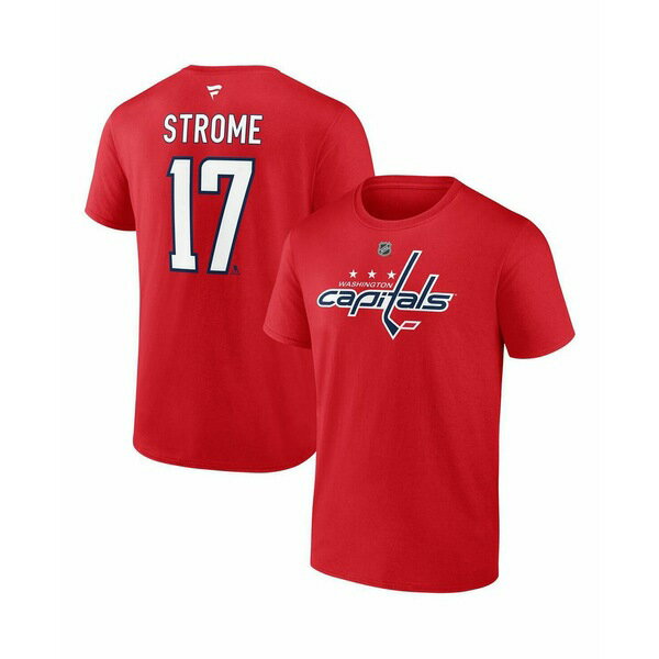 ファナティクス メンズ シャツ トップス Men's Red Dylan Strome Washington Capitals Authentic Stack Name Number T-Shirt Red(4)