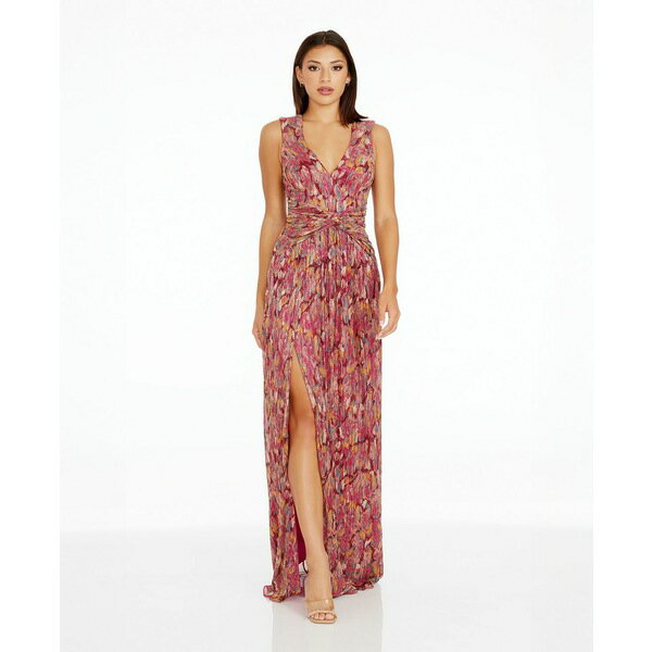 ドレスザポプレーション レディース ワンピース トップス Leanna Women's Metallic Fit & Flare Dress Bright Fuchsia