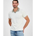 ゲス メンズ シャツ トップス Men's Weston Waffle-Knit Tipped Polo Shirt Dove White(4)