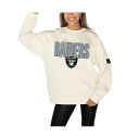 ゲームデイ レディース カットソー トップス Women's Cream Las Vegas Raiders Premium Fleece Drop Shoulder Pullover Sweatshirt Cream