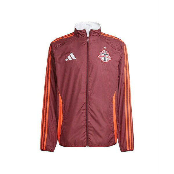 アディダス メンズ ジャケット＆ブルゾン アウター Men's Red/White Toronto FC 2025 Anthem Reversible Full-Zip Jacket Red, White