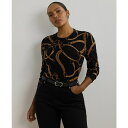 ラルフローレン レディース ニット&セーター アウター Plus Size Belting-Print Cotton-Blend Sweater Black Tan