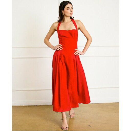 ラインアンドドット レディース ワンピース トップス Women's Greta Halter Sleeveless Maxi Dress Red ラインアンドドット レディース ワンピース トップス Women's Greta Halter Sleeveless Maxi Dress Red