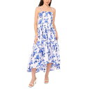 ワンステイト レディース ワンピース トップス Women's Printed Beaded-Strap Drop-Waist Midi Dress White/blue