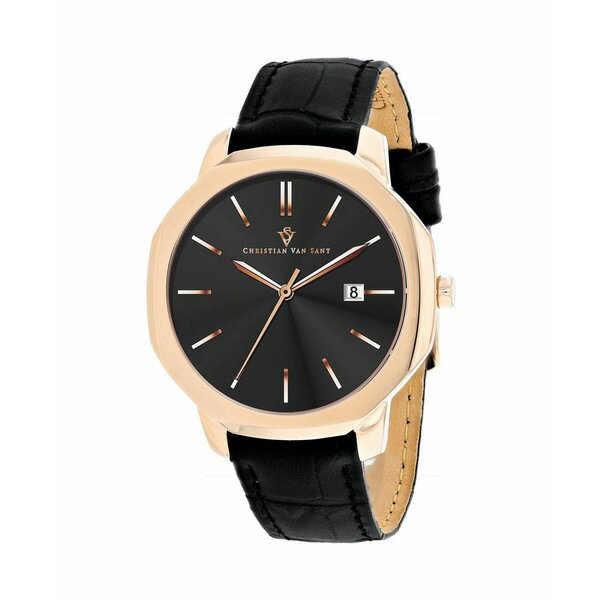 クリスチャンバンサント メンズ 腕時計 アクセサリー Men's Octavius Slim Black Dial Watch - CV0534 Black