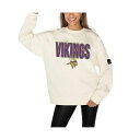 ゲームデイ レディース カットソー トップス Women's Cream Minnesota Vikings Premium Fleece Drop Shoulder Pullover Sweatshirt Cream