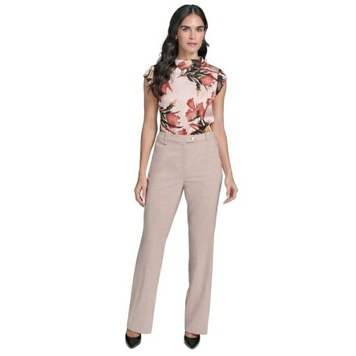 カルバンクライン レディース カジュアルパンツ ボトムス Petite High Rise Modern Fit Pants Pink Pepper Multi カルバンクライン レディース カジュアルパンツ ボトムス Petite High Rise Modern Fit Pants Pink Pepper Multi