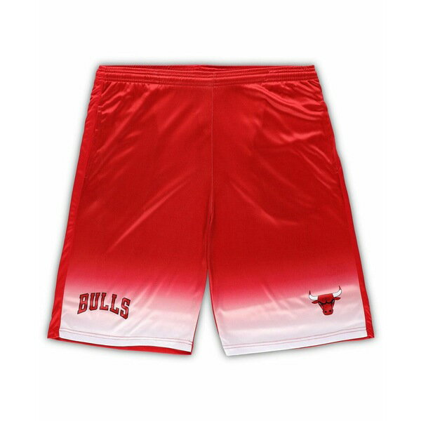 ファナティクス メンズ カジュアルパンツ ボトムス Men's Red Chicago Bulls Big Tall Fadeaway Shorts Red