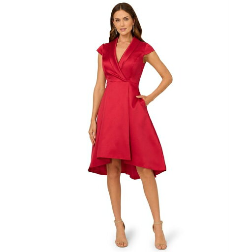 アドリアナ パペル レディース ワンピース トップス Women's Cap-Sleeve High-Low-Hem Dress Haute Red アドリアナ パペル レディース ワンピース トップス Women's Cap-Sleeve High-Low-Hem Dress Haute Red
