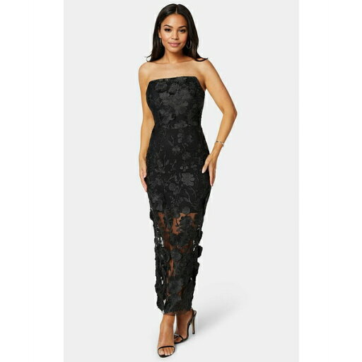 ベベ レディース ワンピース トップス Women's Strapless 3D Lace Column Dress Black ベベ レディース ワンピース トップス Women's Strapless 3D Lace Column Dress Black
