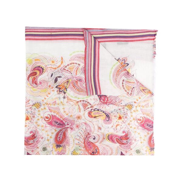 エトロ レディース マフラー・ストール・スカーフ アクセサリー ペイズリー スカーフ multicolour Pink White Linen