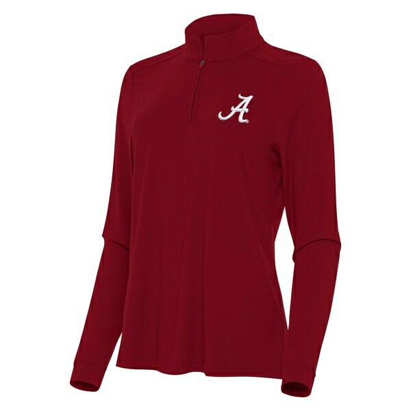 アンティグア レディース パーカー・スウェットシャツ アウター Alabama Crimson Tide Antigua Women's Intent QuarterZip Top Crimson