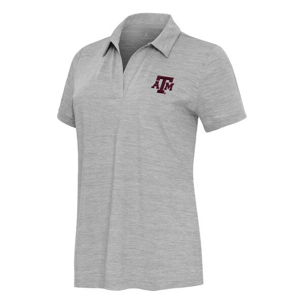 アンティグア レディース ポロシャツ トップス Texas A&M Aggies Antigua Women's Layout VNeck Polo Heather Gray