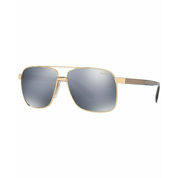 ヴェルサーチ メンズ サングラス・アイウェア アクセサリー Polarized Sunglasses, VE2174 GOLD/DK GREY MIRROR SILVER POLAR
