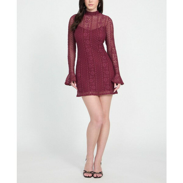 ゲス レディース ワンピース トップス Women's Long Sleeve Jamala Dress Mystic Wine