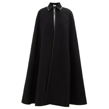 ヴァレンティノ レディース ジャケット＆ブルゾン アウター Leather-trim wool cape Black