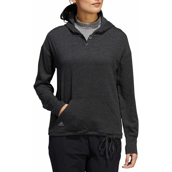 アディダス レディース シャツ トップス adidas Women's Essentials Slub Recycled Golf Hoodie Black/White