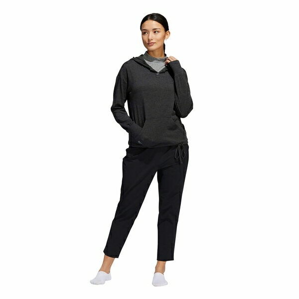 アディダス レディース シャツ トップス adidas Women's Essentials Slub Recycled Golf Hoodie Black/White