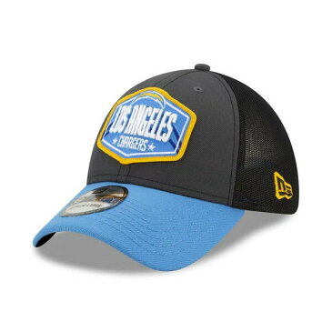 ニューエラ レディース 帽子 アクセサリー Los Angeles Chargers 2021 Draft 39THIRTY Cap Graphite/Black/Blue