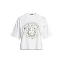 【送料無料】 ヴェルサーチ レディース Tシャツ トップス T-shirts White