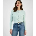 ゲス レディース ニット&セーター アウター Women's Dorothy Boucle Cropped Cardigan LIGHT BLUE/WHITE ...