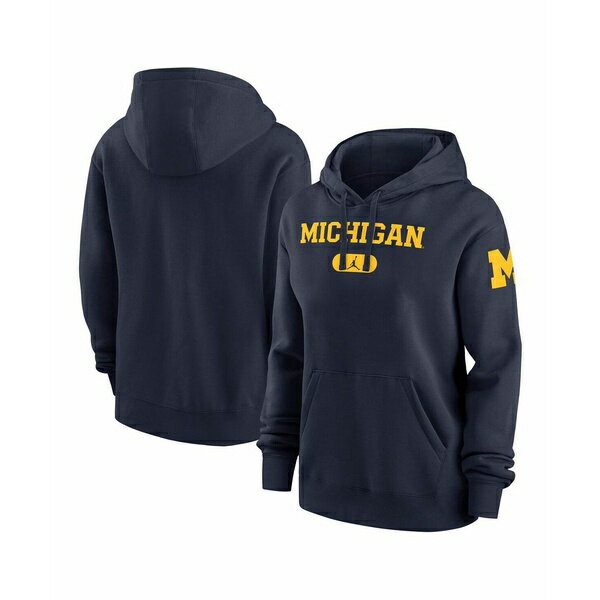 ジョーダン レディース カットソー トップス Women's Navy Michigan Wolverines Phoenix Pullover Hoodie Navy