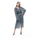 ノクチューン レディース ワンピース トップス Women's Striped Sheer Shirt Dress Multi-colored