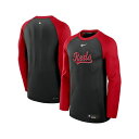 ナイキ メンズ シャツ トップス Men's Black/Red Cincinnati Reds Authentic Collection Game Time Raglan Performance Long Sleeve T-Shirt Black, Red(4)