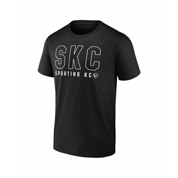 ファナティクス メンズ シャツ トップス Men's Black Sporting Kansas City Fundamentals Stealth T-Shirt Black