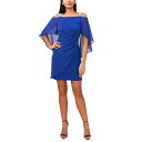 ミスク レディース ワンピース トップス Petite Ruched Cape Dress Goddess Blue